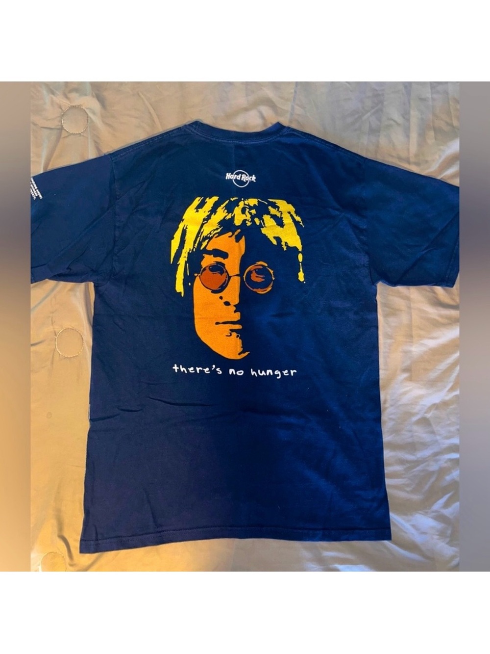 RARE John Lennon HARD ROCK Short Sleeve Graphic T Shirt HUNGERTHON 2009 Medium